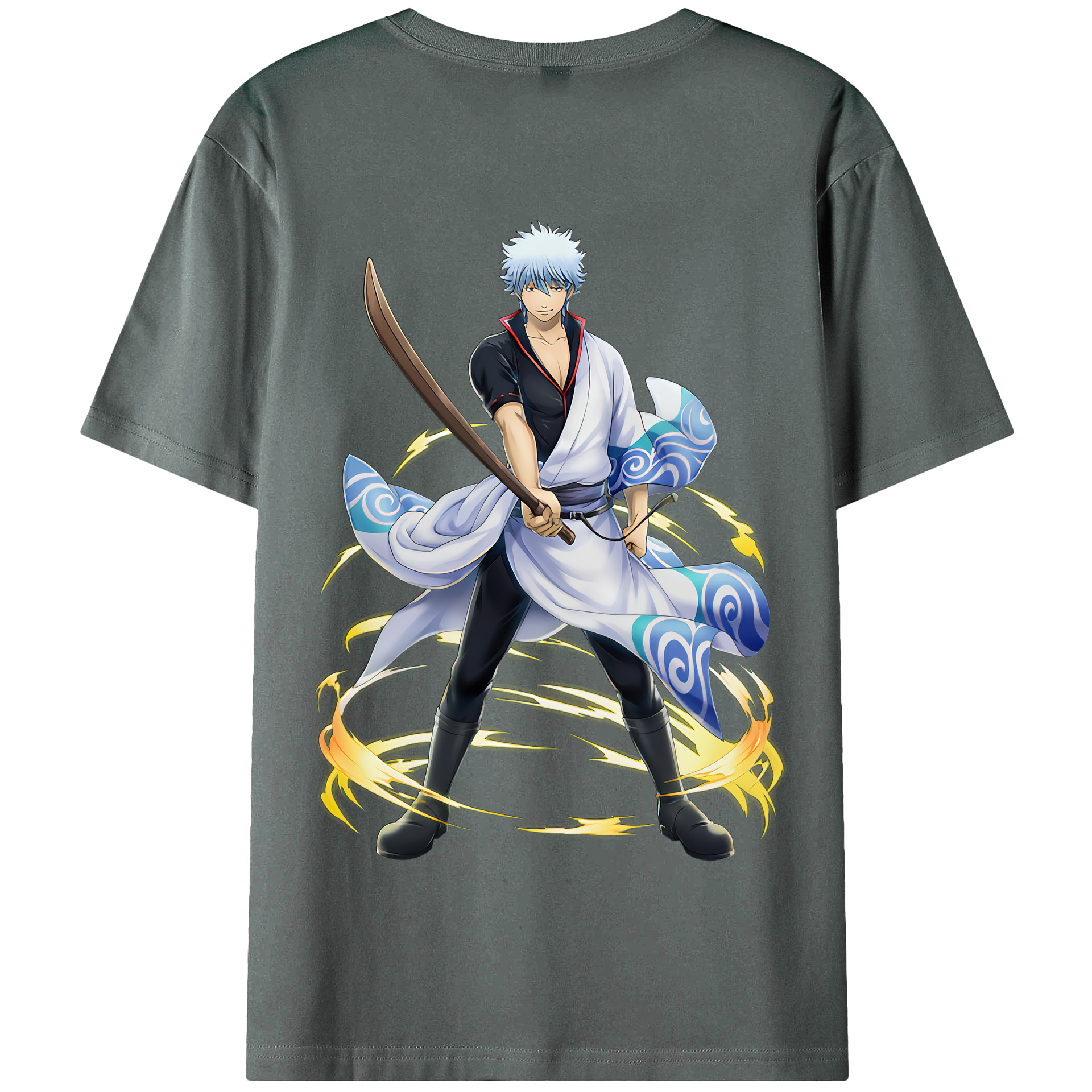 （画像用） ぎんたま 坂田銀時（さかたぎんとき） 神楽 志村新八（しむら しんぱち） GINTAMA Sakata Gintoki Kagura Shimura Shinpachi 綿100％半袖Tシャツ（背面プリント）